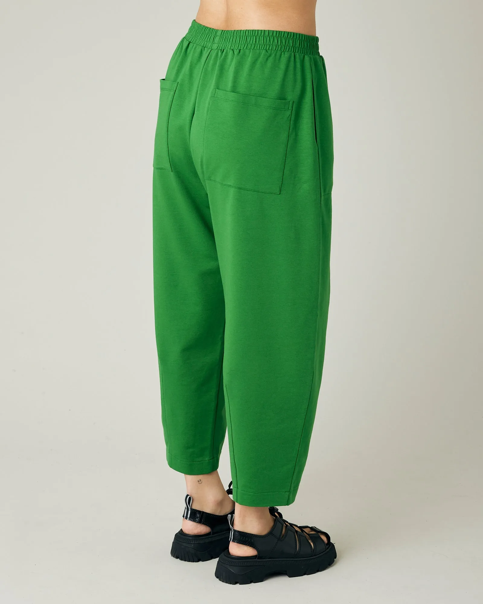 Huxley Juniper Green Cotton Jersey Trousers