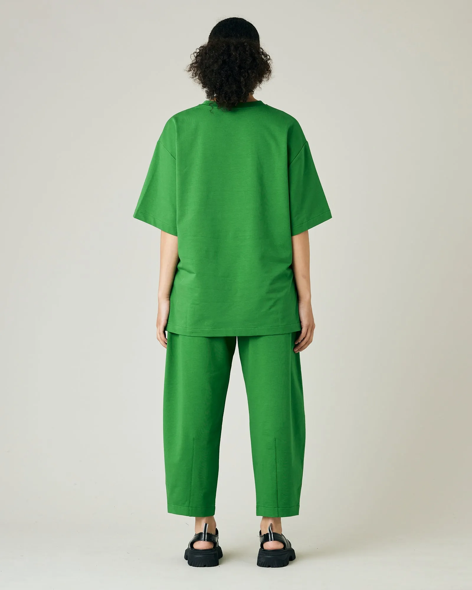 Huxley Juniper Green Cotton Jersey Trousers