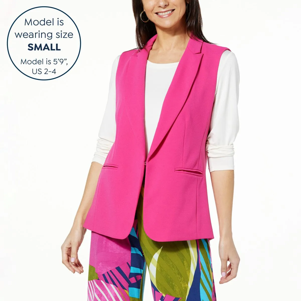      IMAN Global Chic Notch Collar Vest      