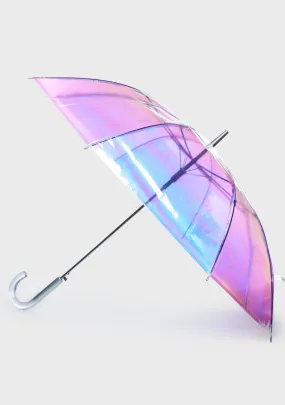 Iridescent Auto Open Stick Umbrella-