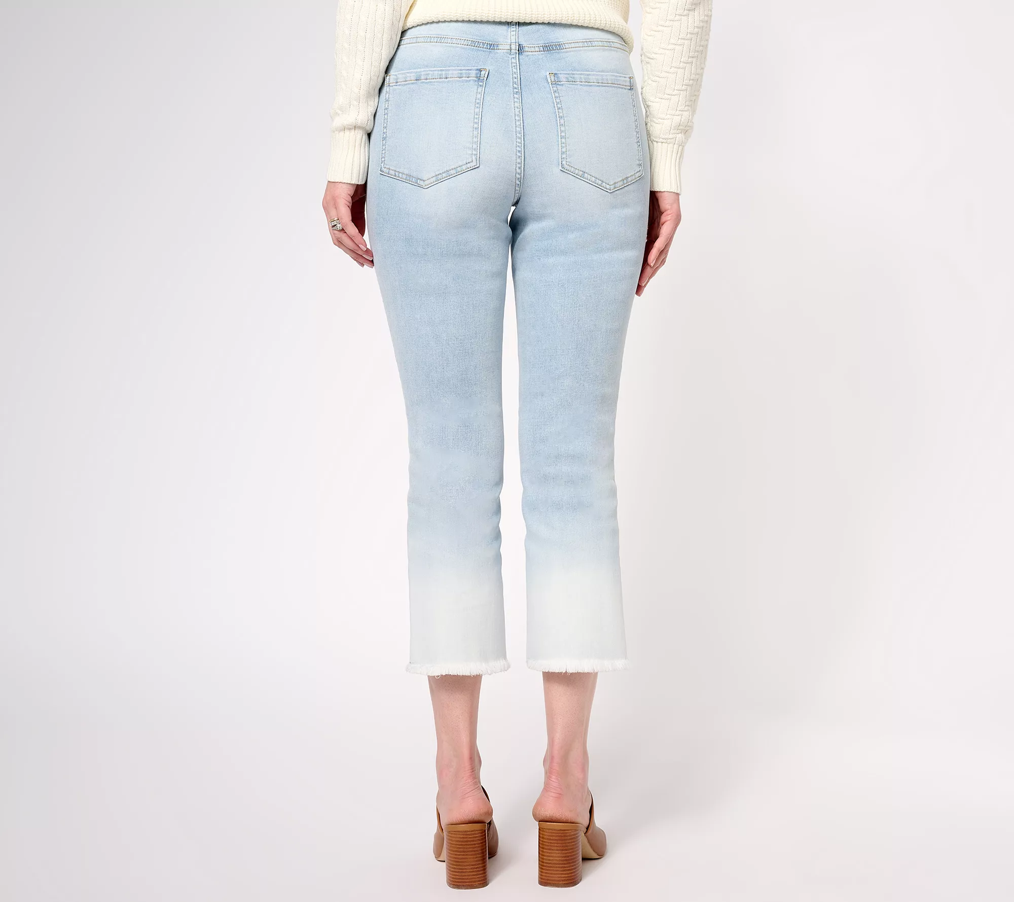 Isaac Mizrahi Live! Petite Indigo True Denim Dip Dye Ankle Jeans