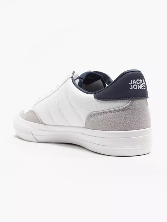 Jack + Jones  White/Navy Lace Up Casual Trainers