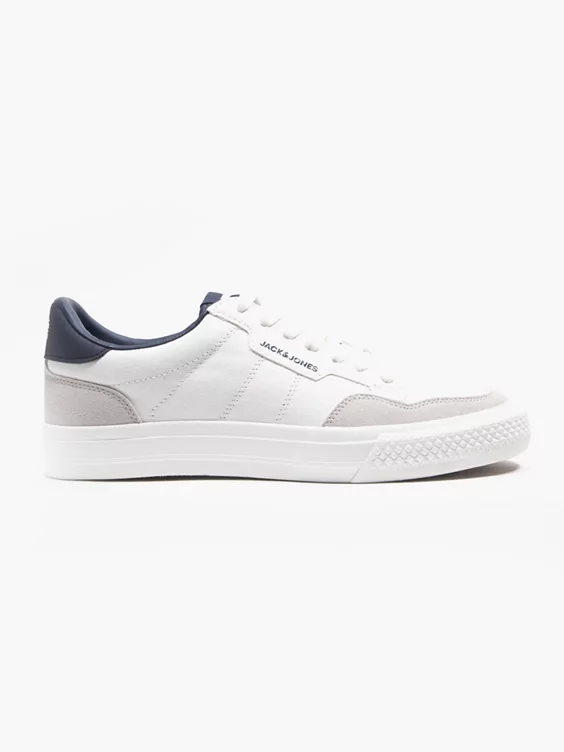 Jack + Jones  White/Navy Lace Up Casual Trainers