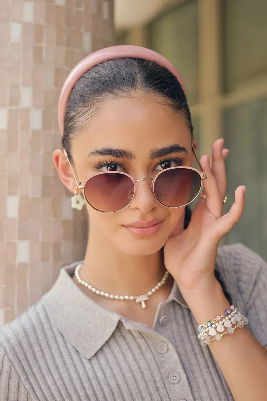 Joan Thin Nude Framed Sunglasses