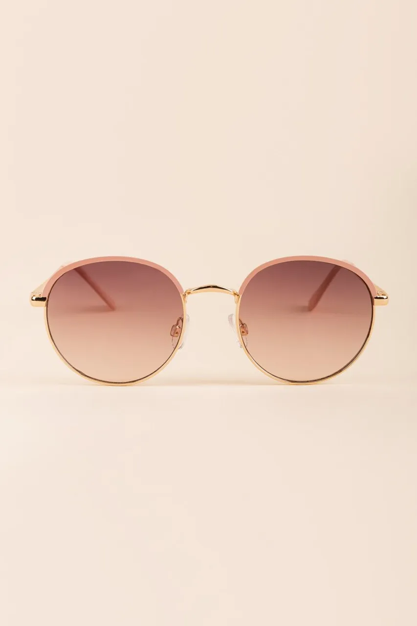 Joan Thin Nude Framed Sunglasses