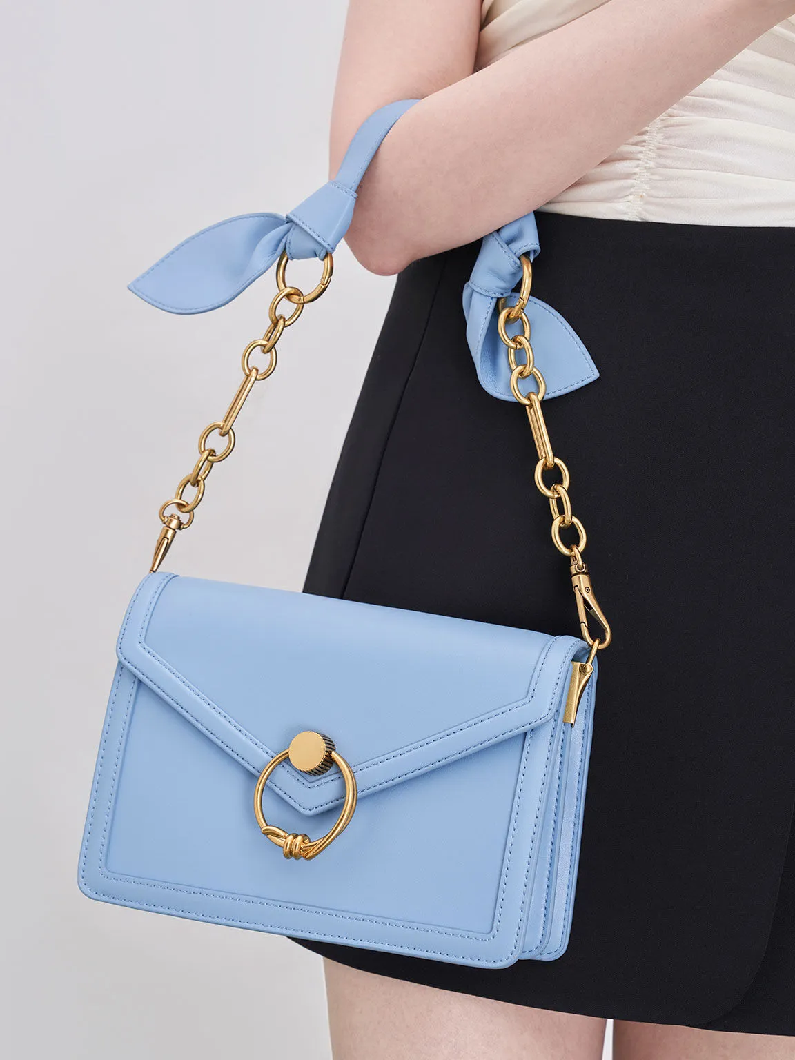 Joelle Envelope Shoulder Bag - Light Blue