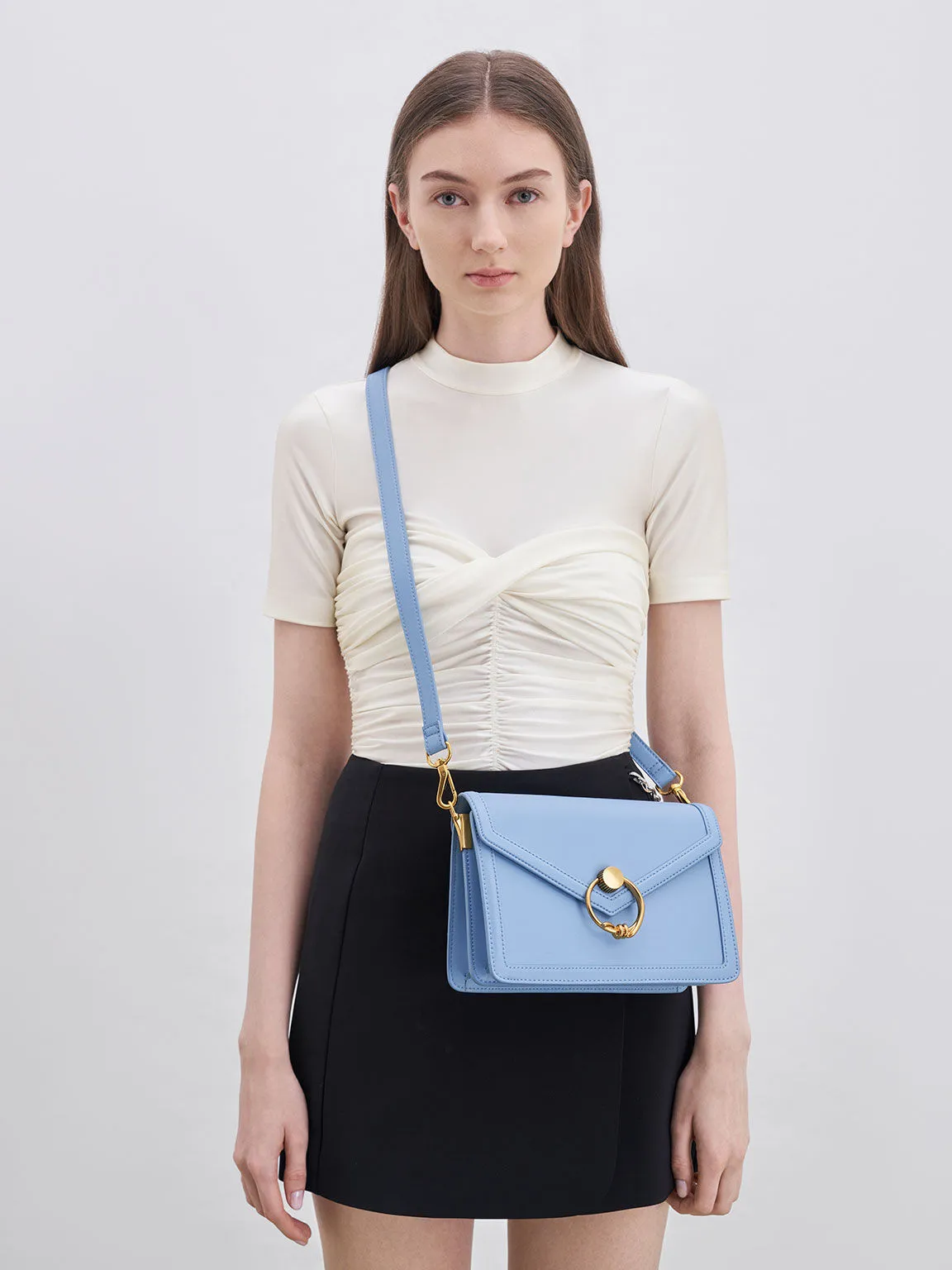 Joelle Envelope Shoulder Bag - Light Blue