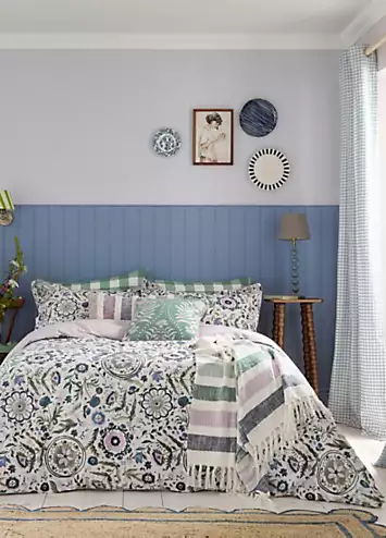 Joules Festival Flowers 100% Cotton Percale 180 Thread Count Duvet Cover Set | Kaleidoscope