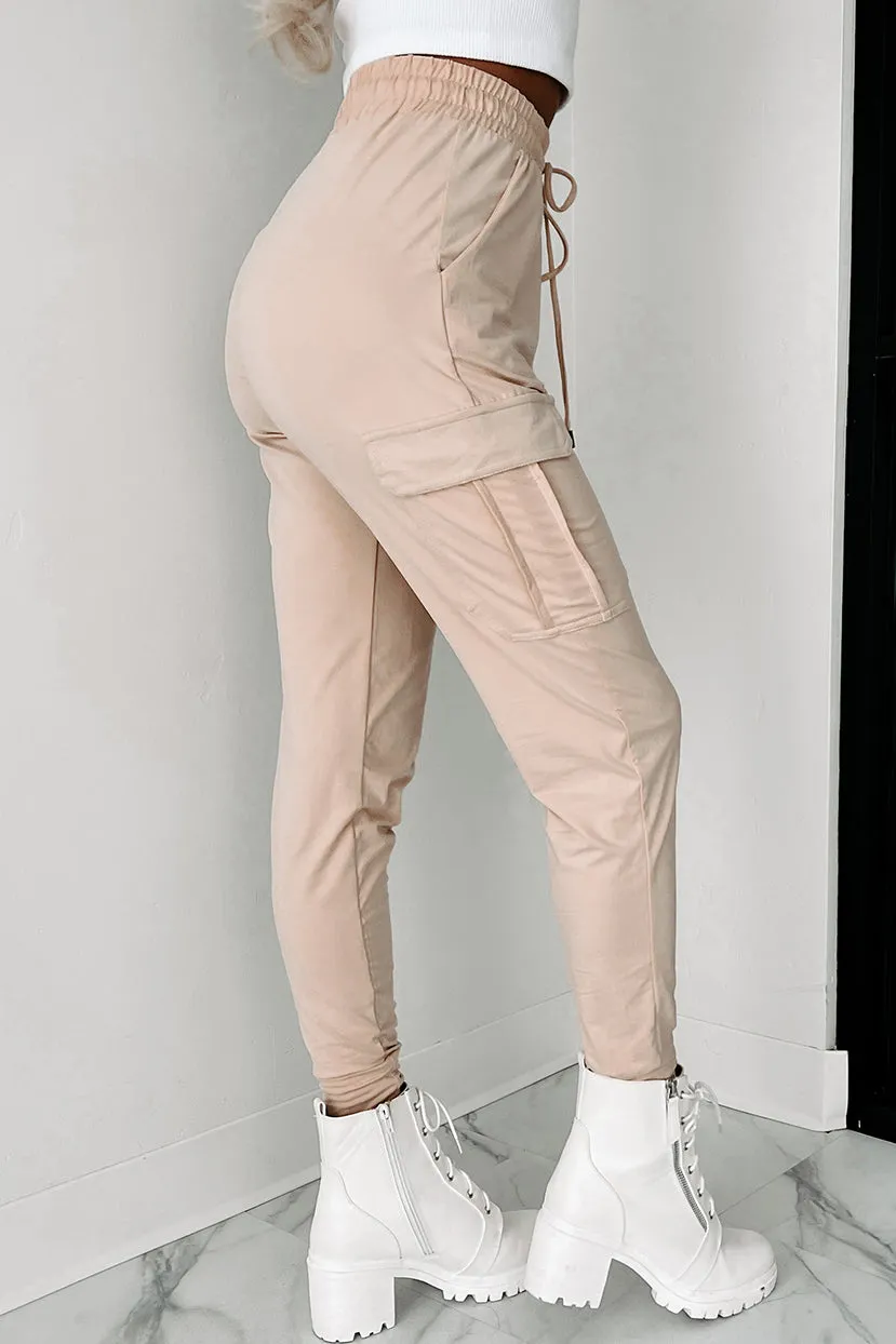 Just Kickin' It Buttery Soft Cargo Joggers (Khaki)