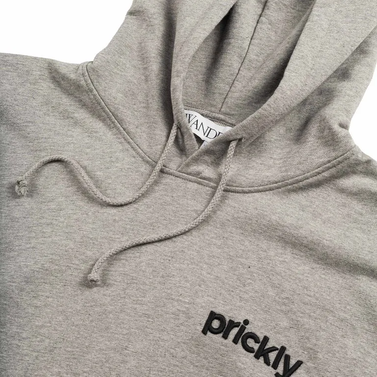 JW Anderson Prickly Back Print Hoodie Light Grey Melange