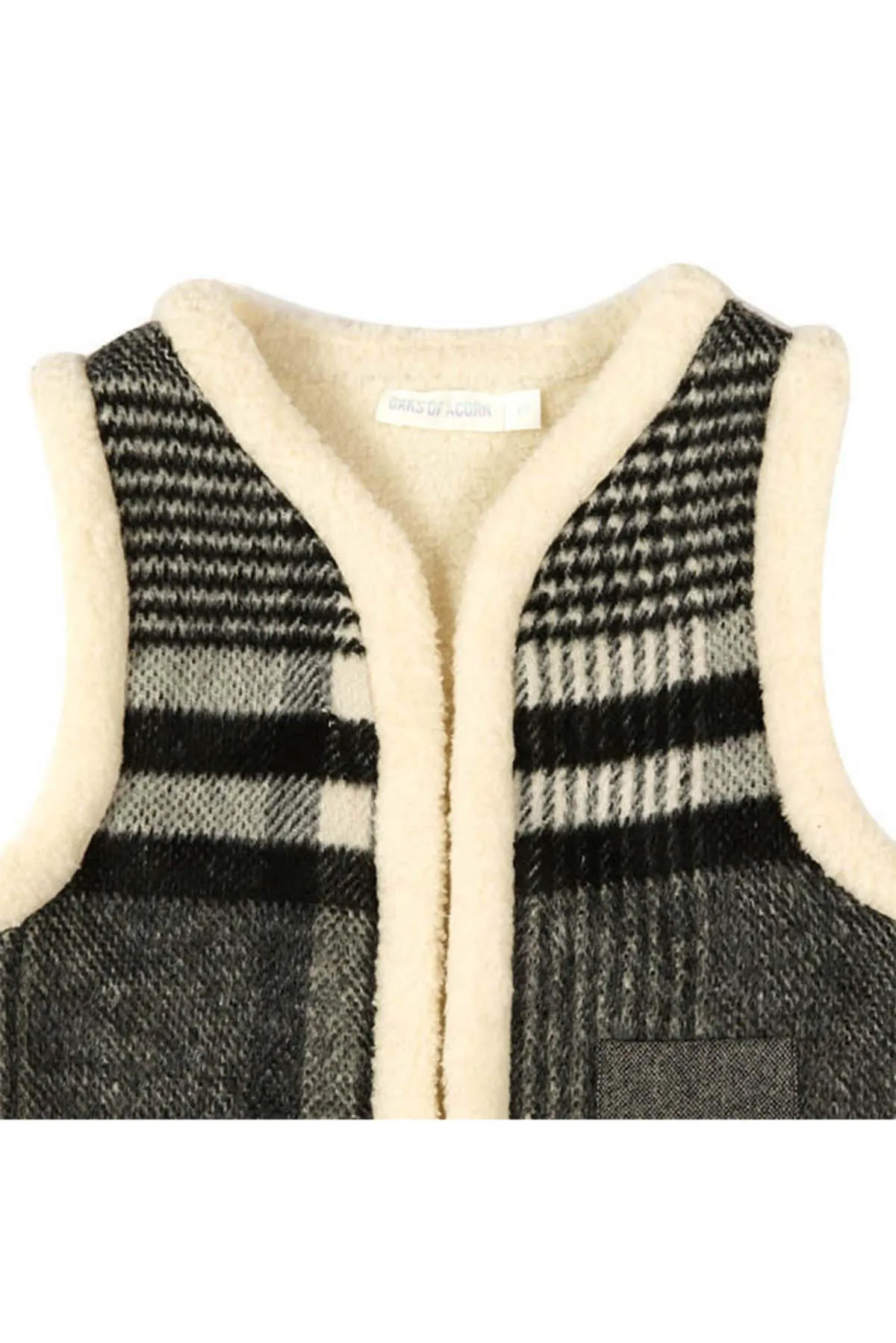 Kids Oaks of Acorn Fuzzy Monochrome Vest