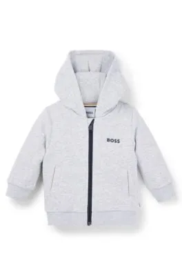 Kids' zip-up hoodie with logo print