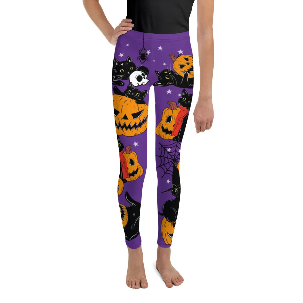 Kitty Loves Halloween Youth Leggings