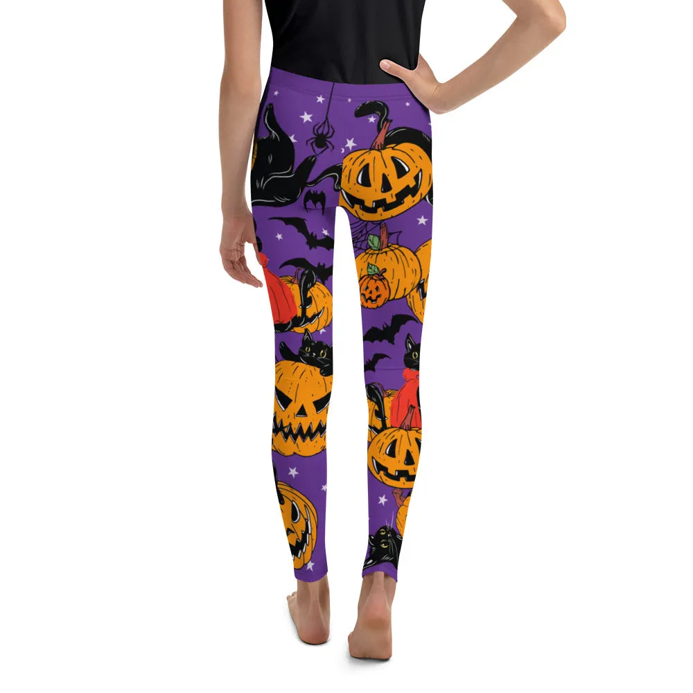 Kitty Loves Halloween Youth Leggings