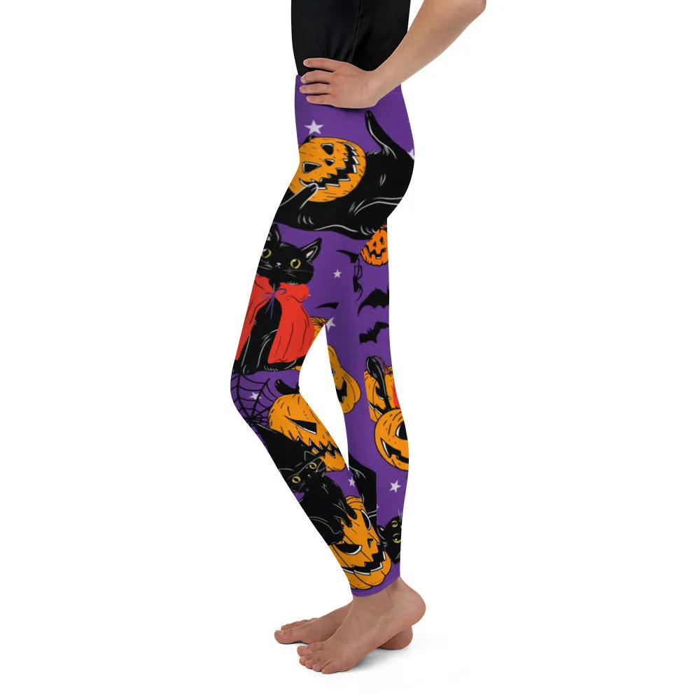 Kitty Loves Halloween Youth Leggings