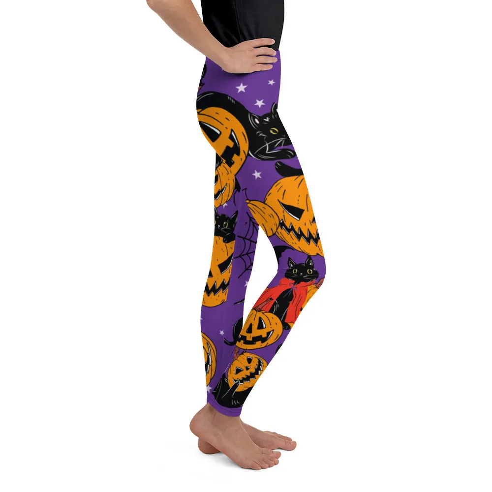 Kitty Loves Halloween Youth Leggings