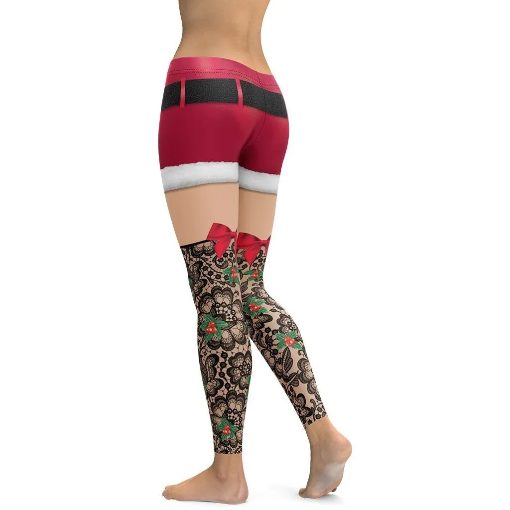 Lace Christmas Leggings