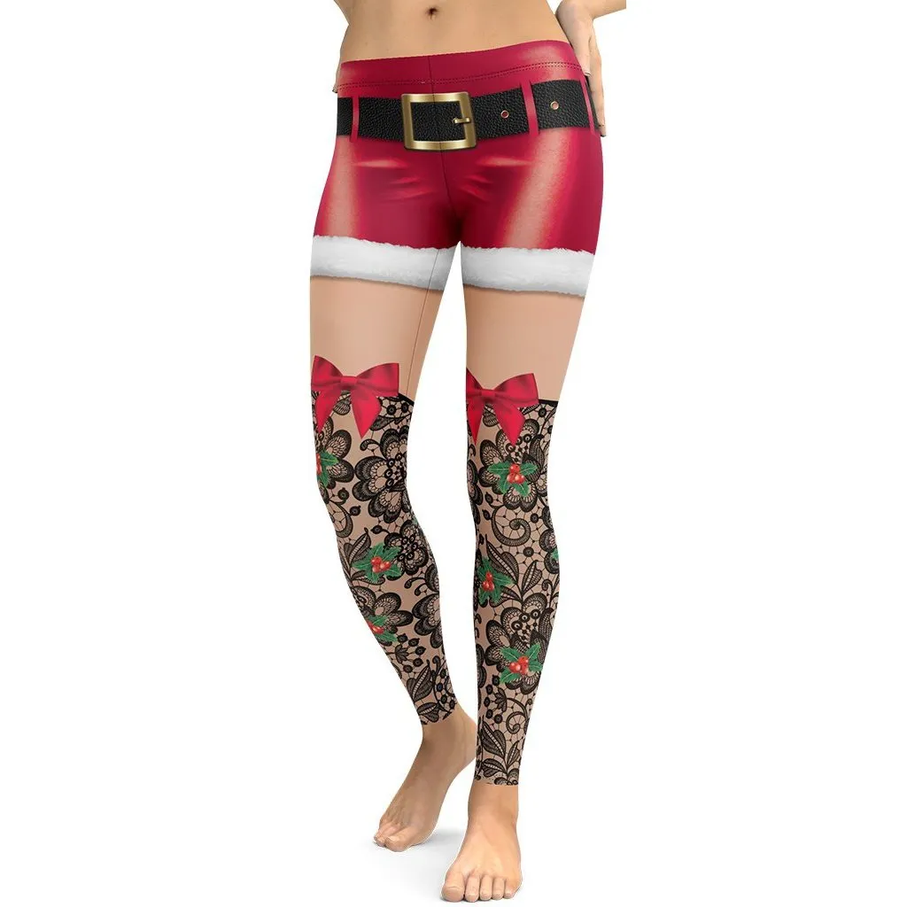 Lace Christmas Leggings