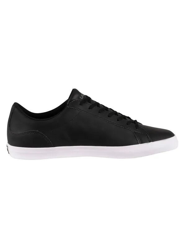 Lacoste Lerond BL21 1 CMA Leather Trainers - Black/White