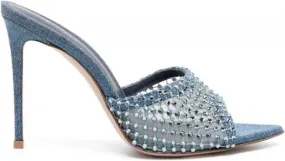 Le Silla Gilda 110mm crystal-embellished mules Blue