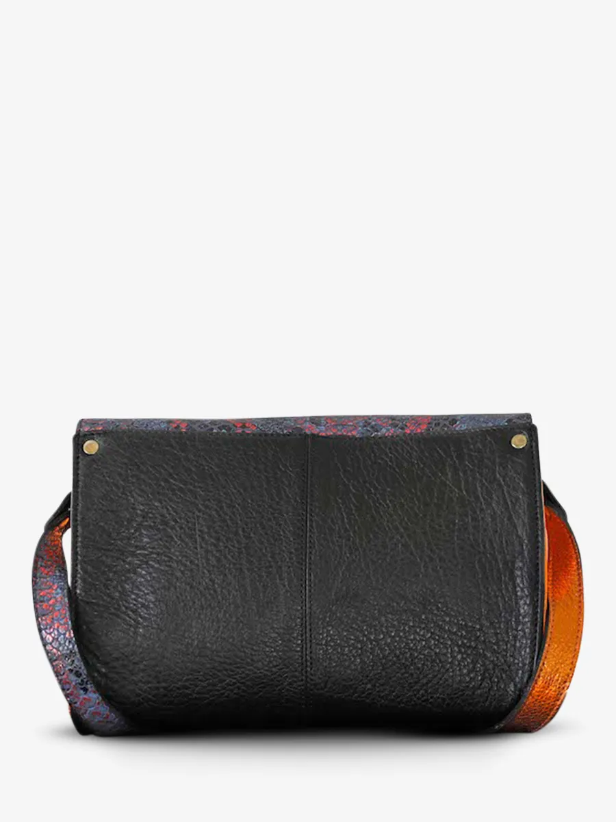 leather woman shoulder bag Blue,Orange - L'Indispensable Python Abyss Metallic Orange | PAUL MARIUS