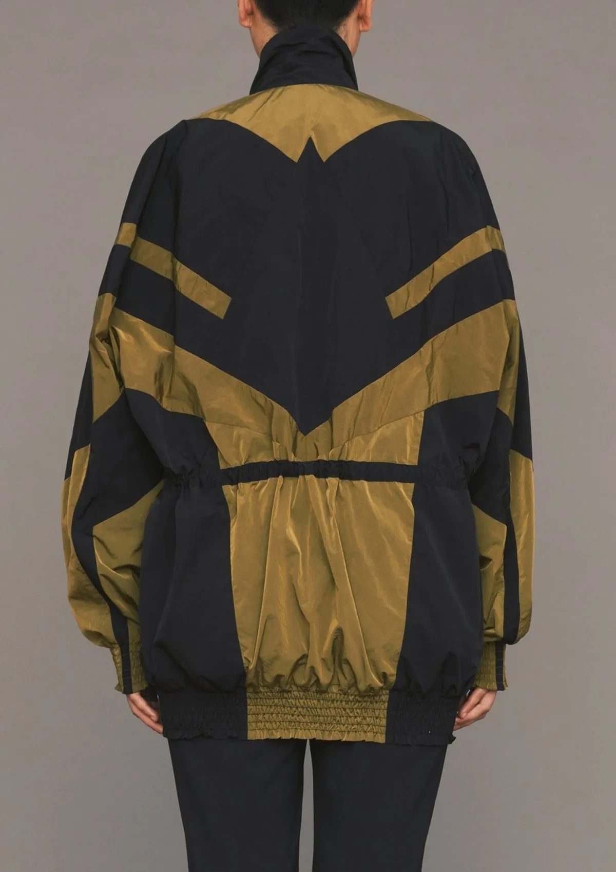 Light Weight Water Repellent Ski Jacket - Patchwork Black/Gold