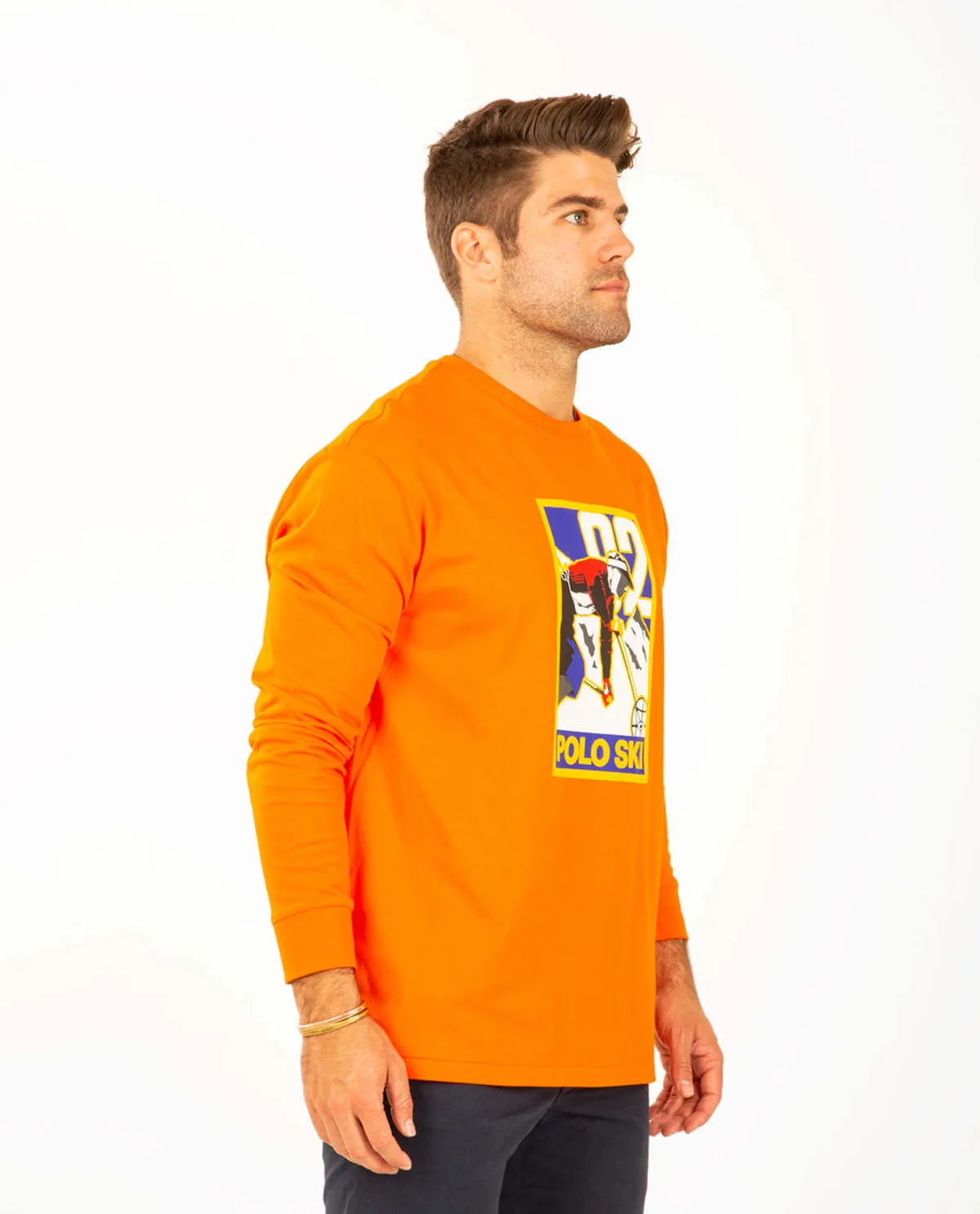 Longsleeve Polo Ski Graphic Shirt - Orange