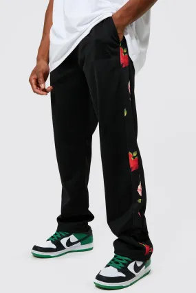 Loose Fit Floral Panel Tricot Joggers