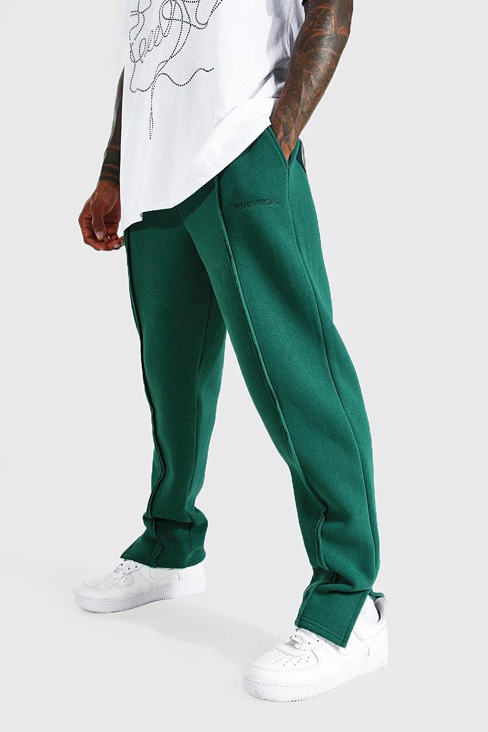 Loose Fit Man Official Split Hem Joggers