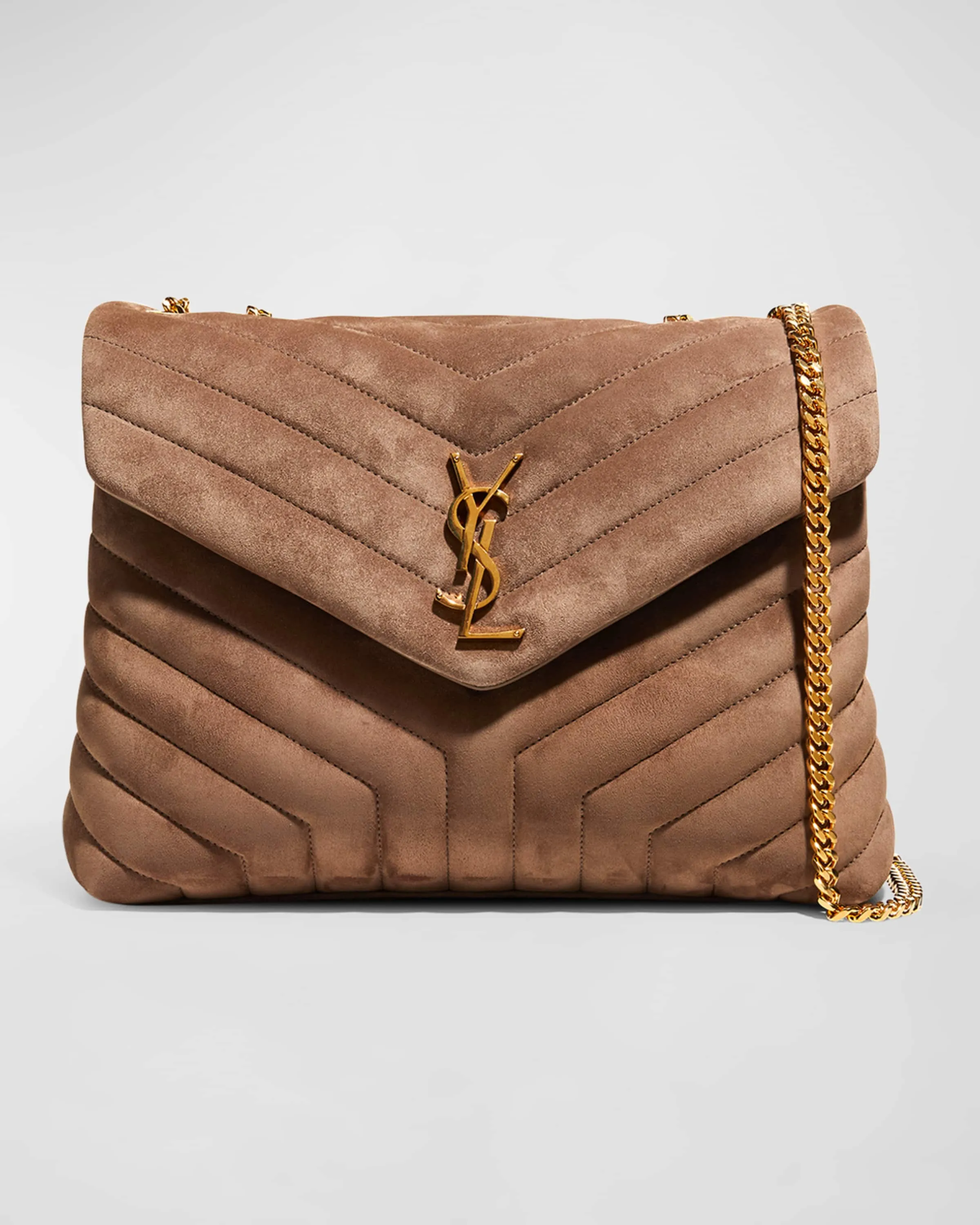 Loulou Medium YSL Shoulder Bag in Quilted Suede