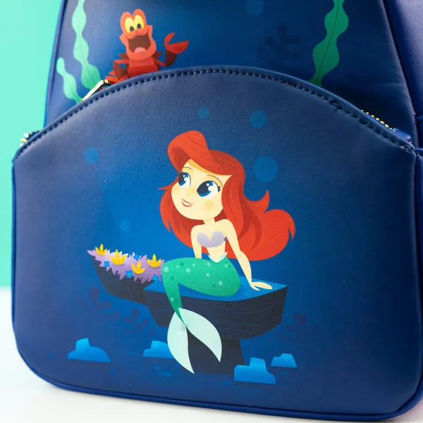 Loungefly x Disney The Little Mermaid Princess Ariel and Sebastian Mini Backpack