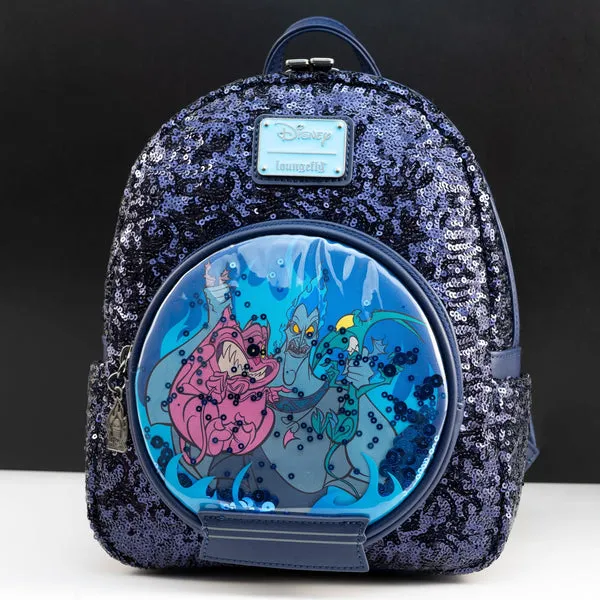 Loungefly x Disney Villains Hercules Hades, Panic and Pain Snow Globe Mini Backpack