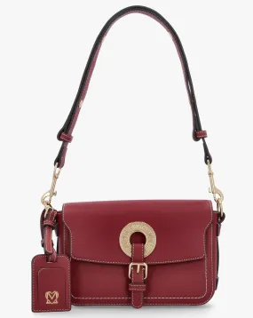 Love Moschino Logo Eyelet Burgundy Shoulder Bag