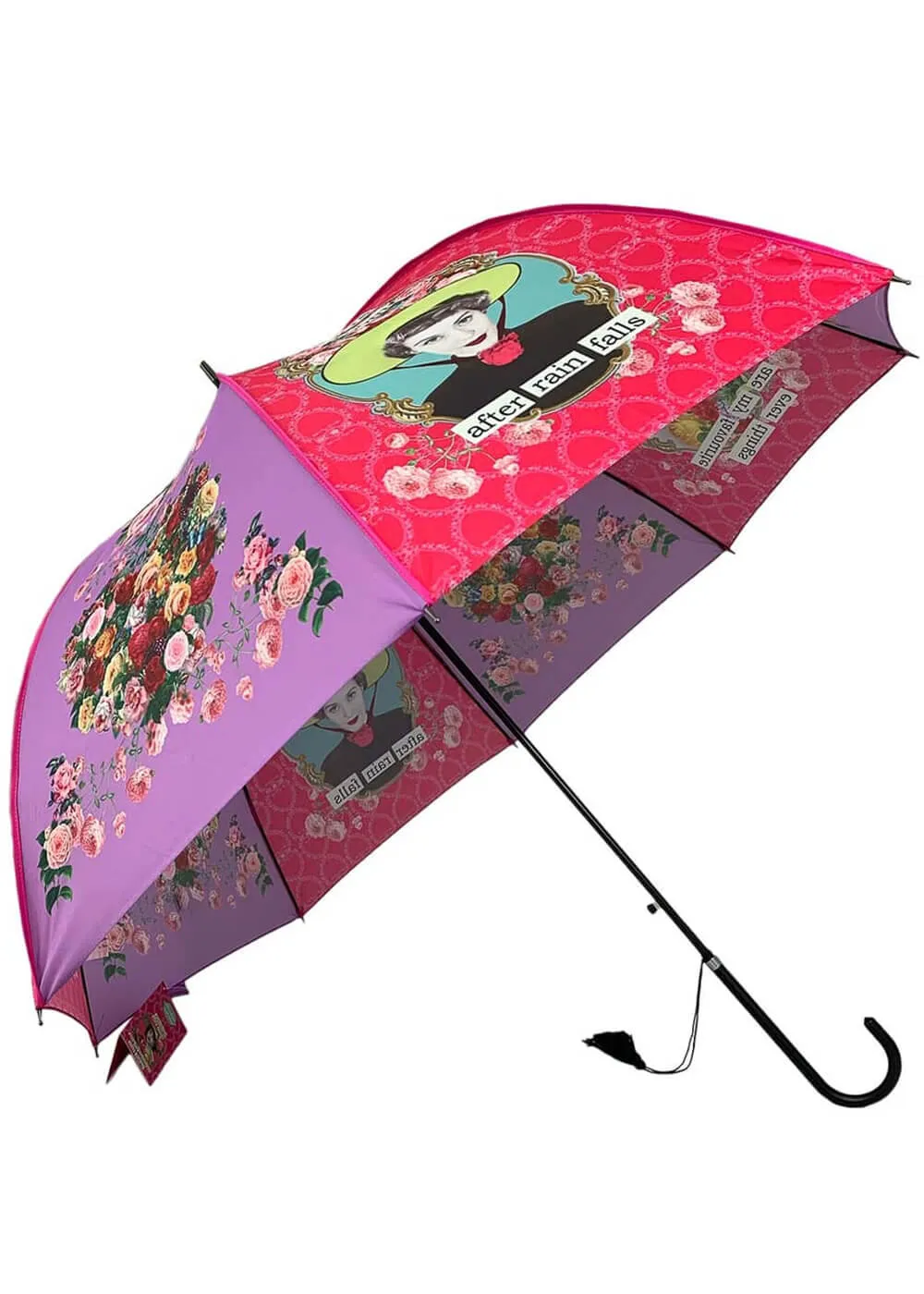 Loving Rain Darling Diva's Raindrops and Roses Boutique Umbrella