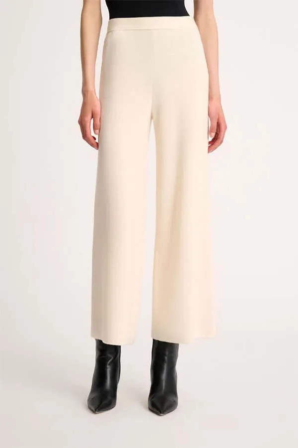 Luisa Spagnoli MODINE CREAM KNIT WOOL TROUSERS