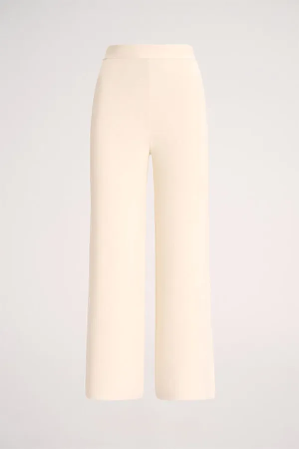 Luisa Spagnoli MODINE CREAM KNIT WOOL TROUSERS