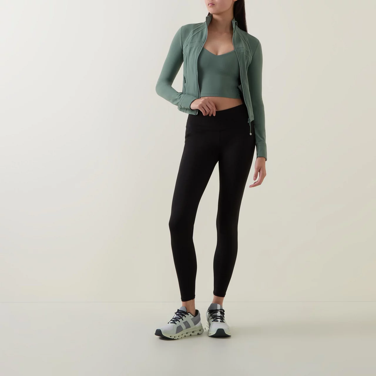 LULULEMON Define Cropped Zip-Up Jacket - Grey Eucalyptus