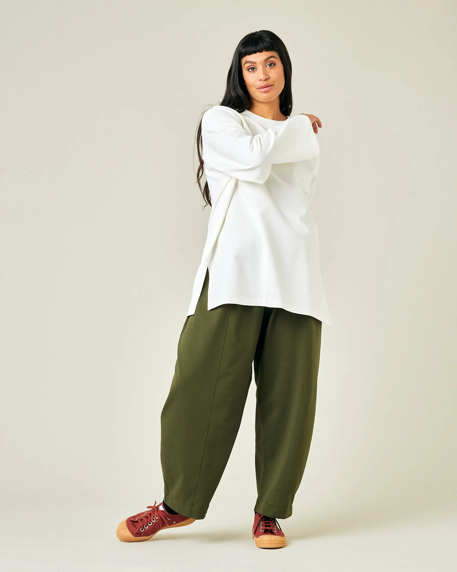 Mabel Olive Jersey Trousers