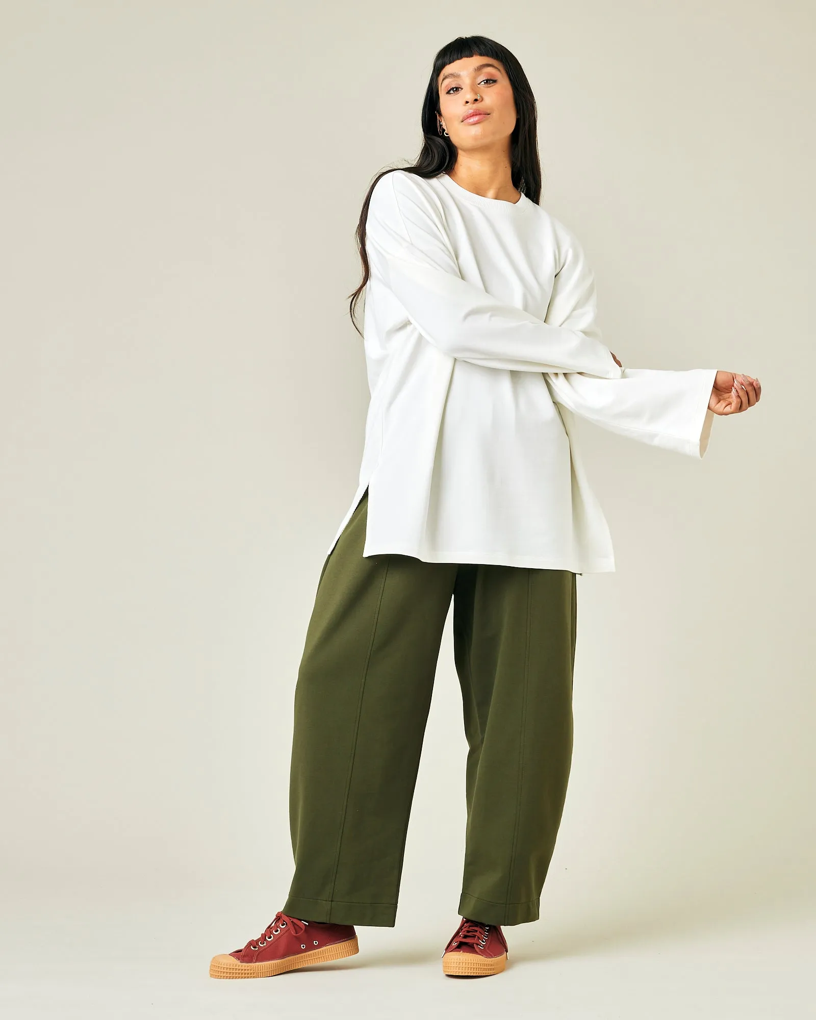 Mabel Olive Jersey Trousers