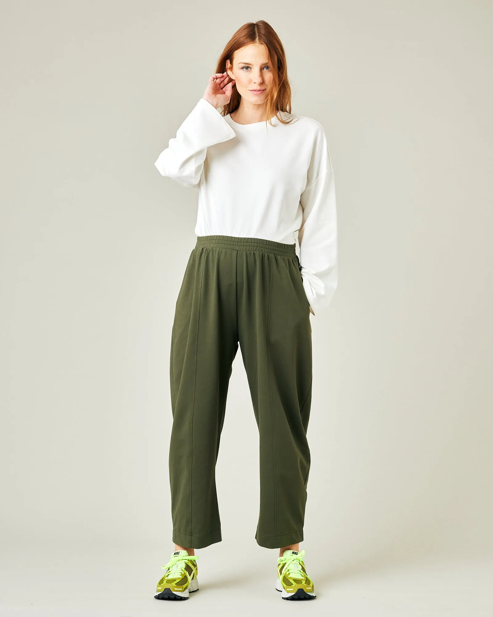 Mabel Olive Jersey Trousers