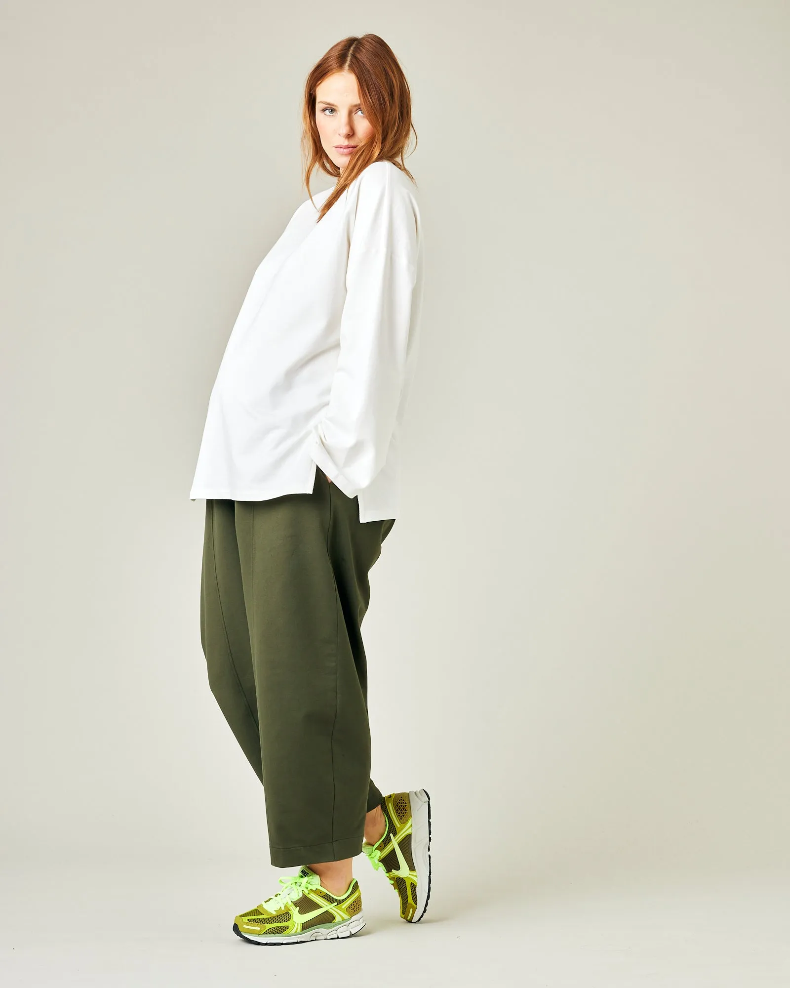 Mabel Olive Jersey Trousers