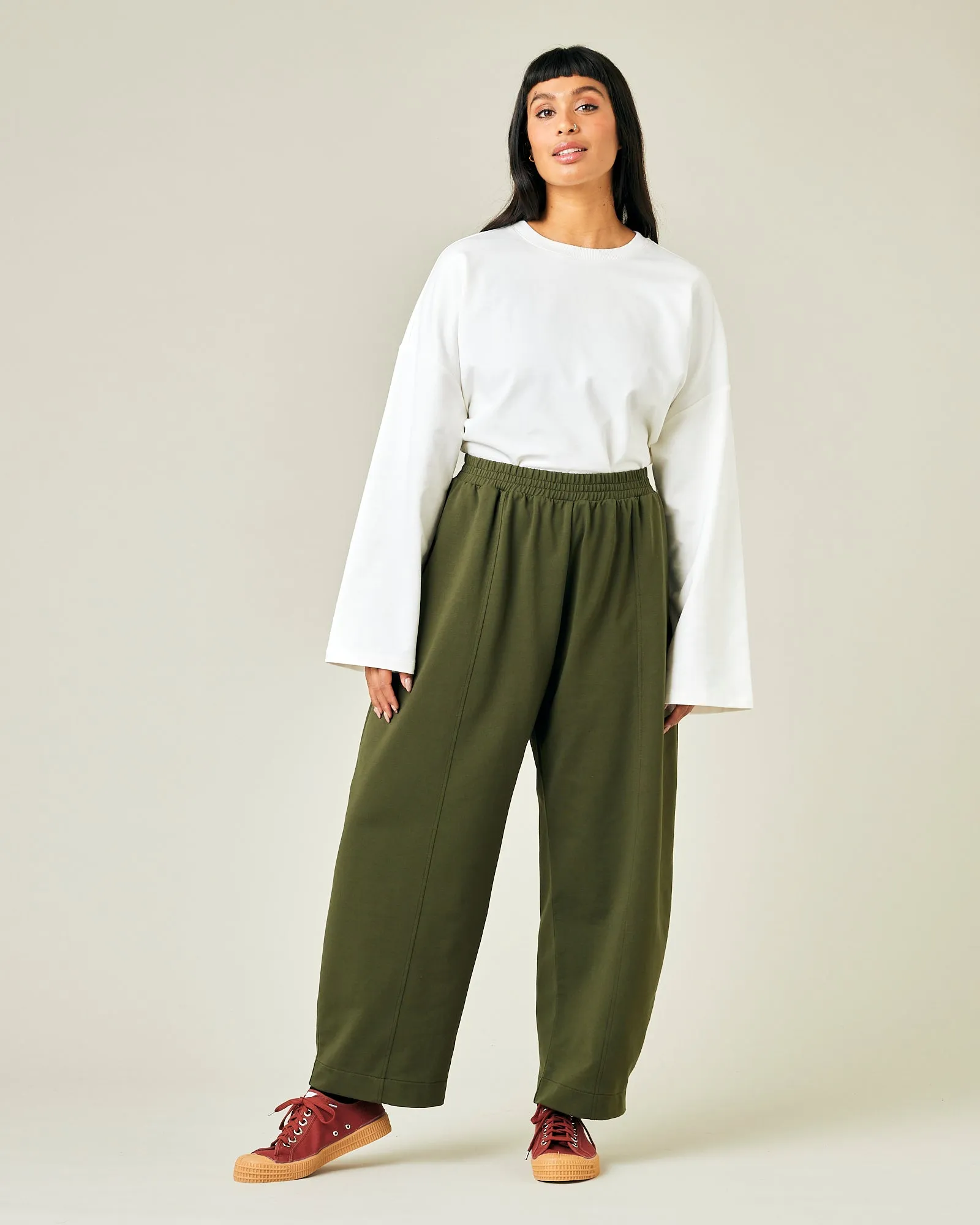 Mabel Olive Jersey Trousers