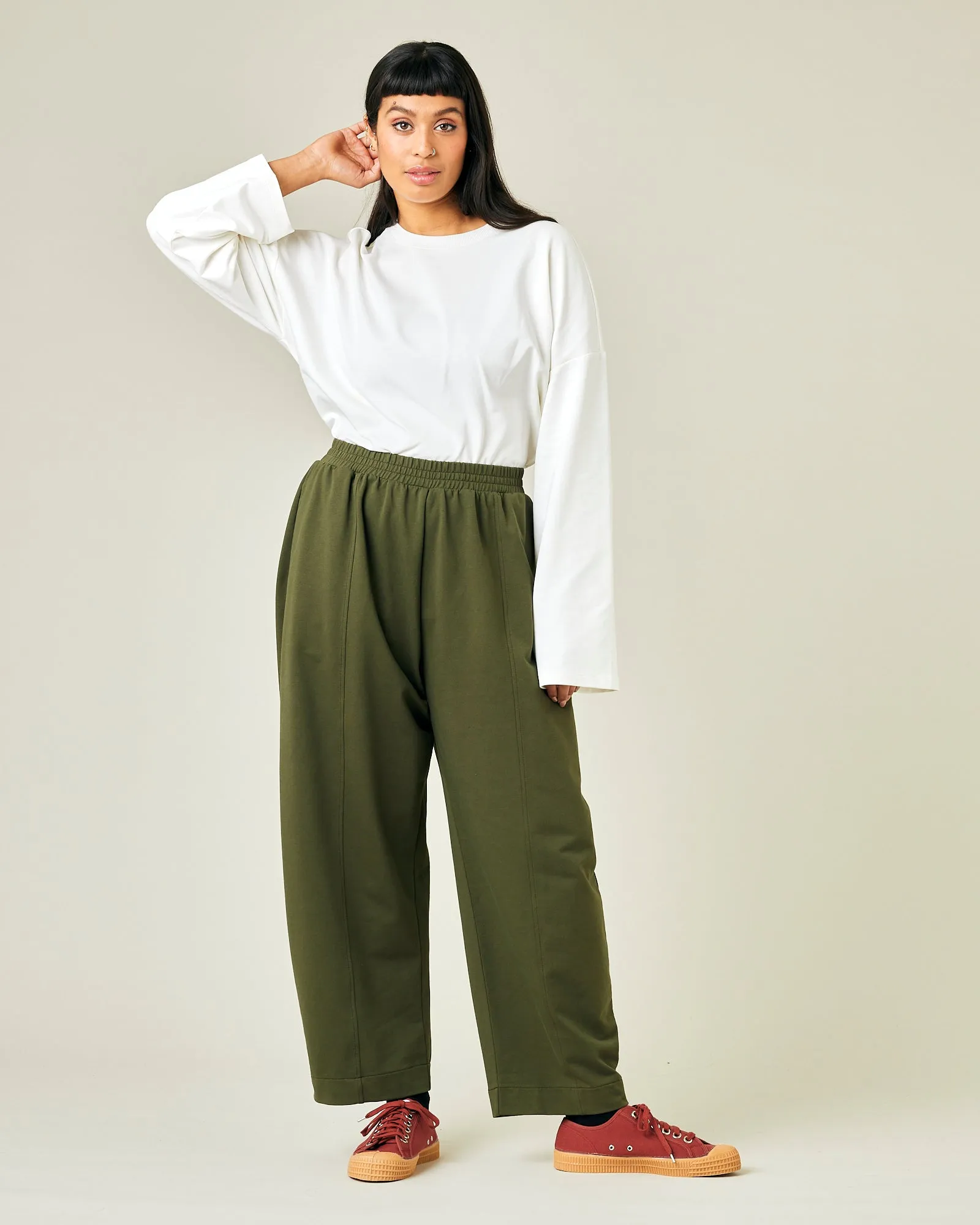 Mabel Olive Jersey Trousers