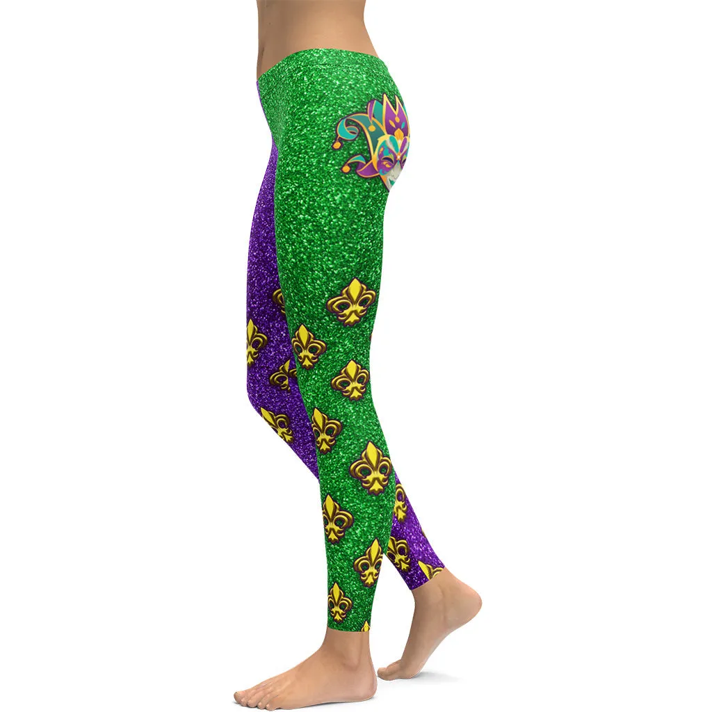 Mardi Gras Mask Leggings