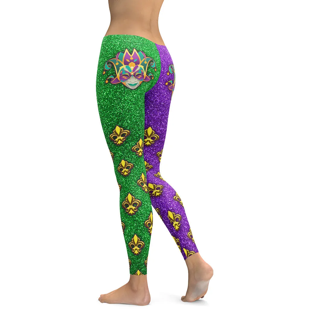 Mardi Gras Mask Leggings