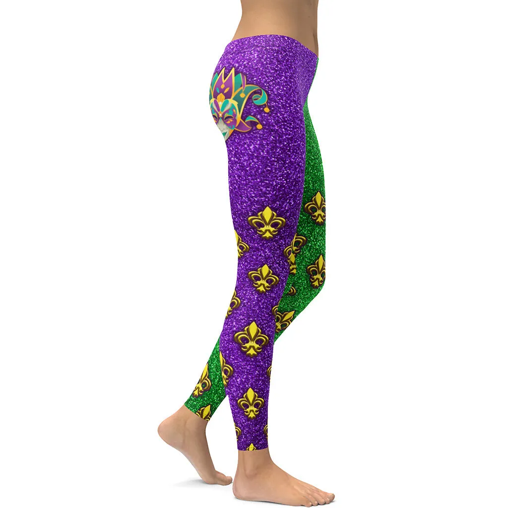 Mardi Gras Mask Leggings