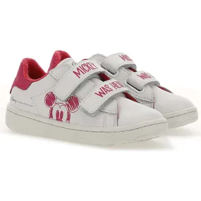 Master of Arts Trim Mickey Velcro Sneakers, Pink