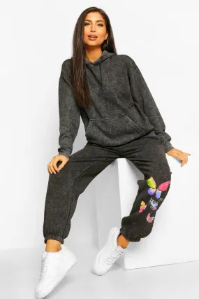 Maternity Acid Wash Butterfly Tracksuit