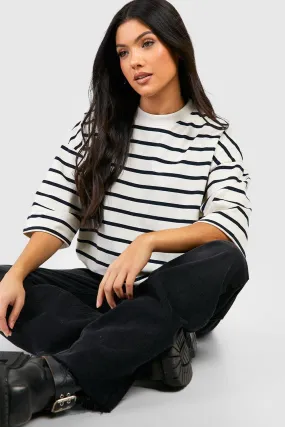 Maternity Crew Neck Stripe T-shirt