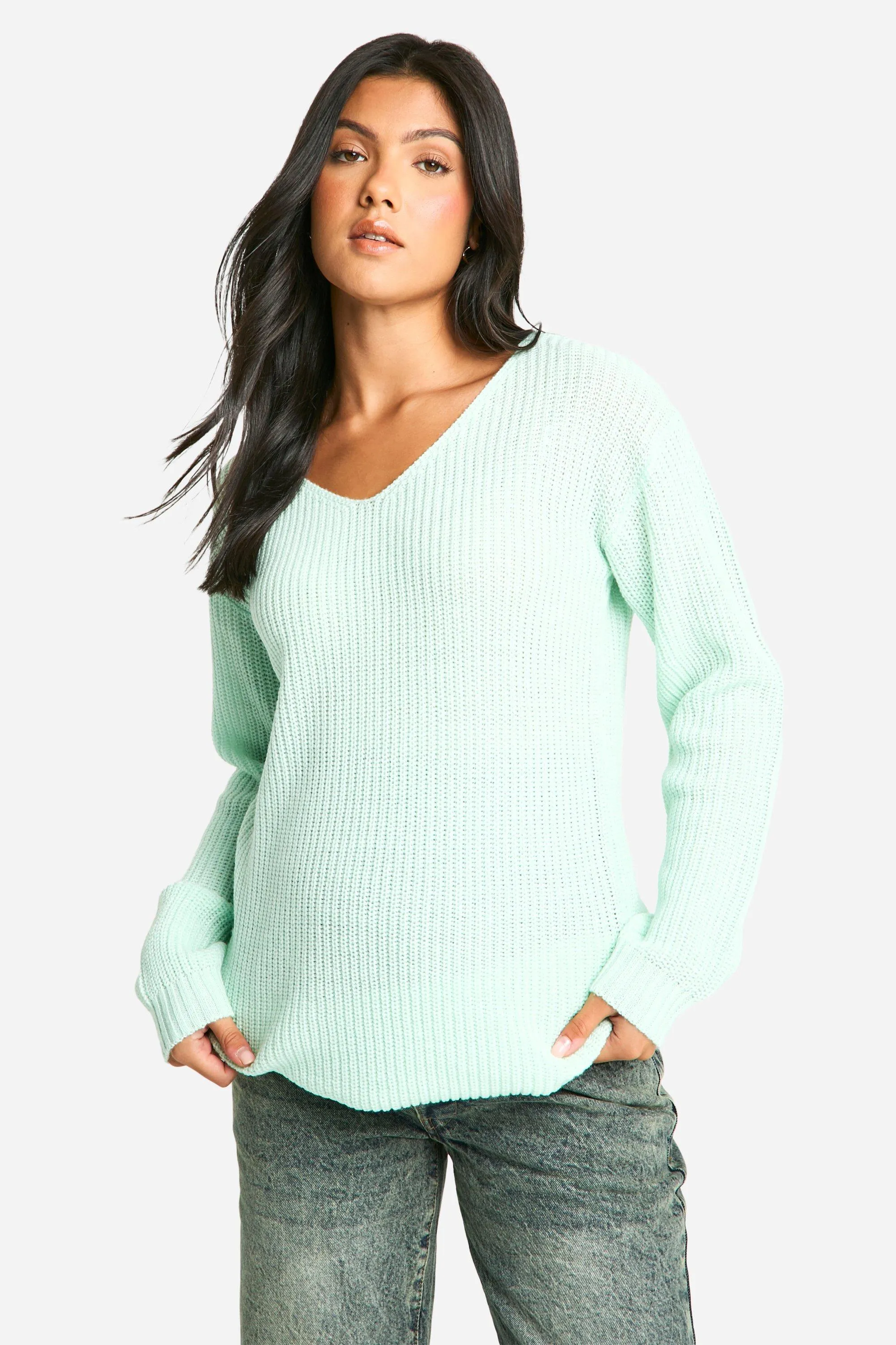 Maternity Knitted V Neck Jumper